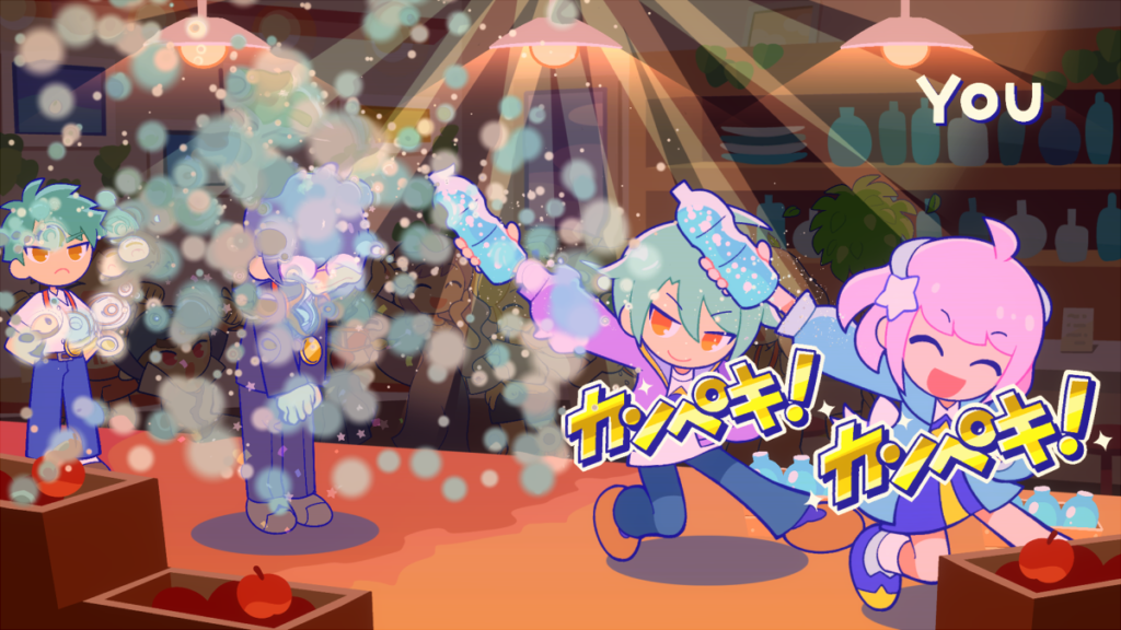カンペキ！を目指すリズムゲームプレイ画面